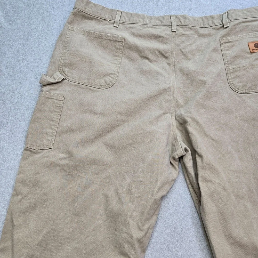 Carhartt Pants Mens 46x30 Beige Carpenter Canvas Relaxed Workwear Pockets